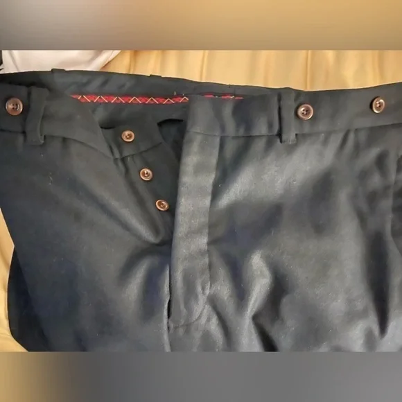 Ralph Lauren Men's Black Classic-Fit Wool Trousers Pants 35W 34L - Picture 6 of 13